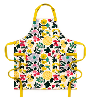 Retro Flower Yellow Chef Aprons