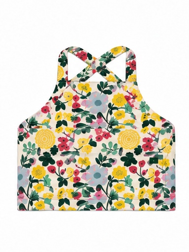 Retro Flower Yellow Smock Aprons