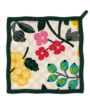Retro Flower Yellow Pot Holders